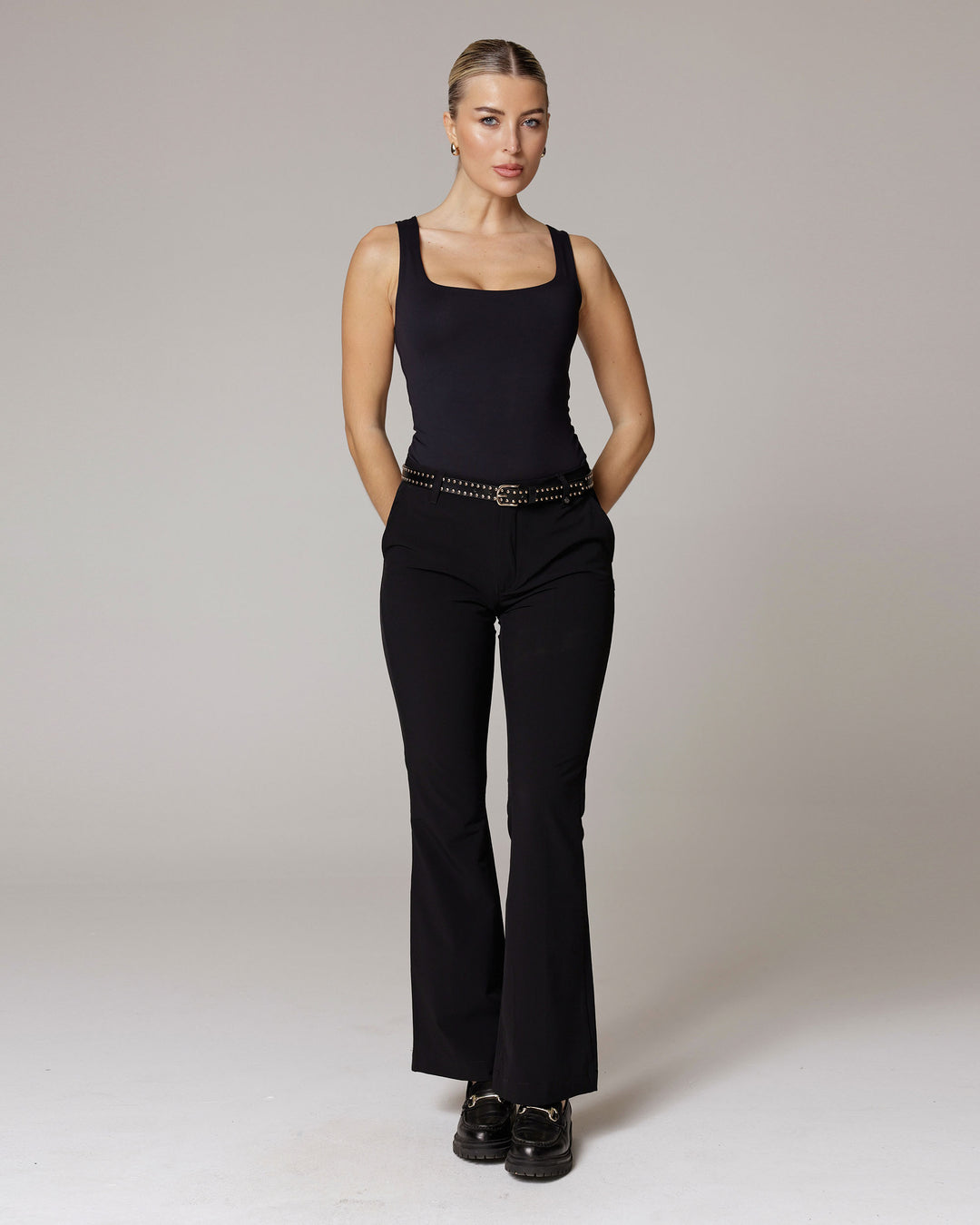 The Dolce, Black Flare Trousers