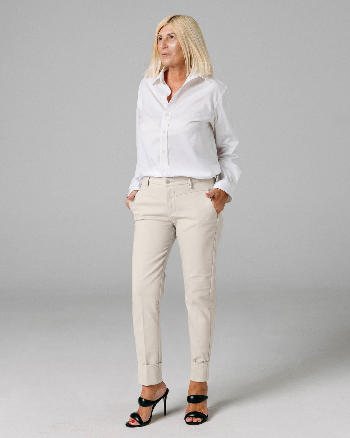 Sand Ankle Chino Trousers | The Lola Main image