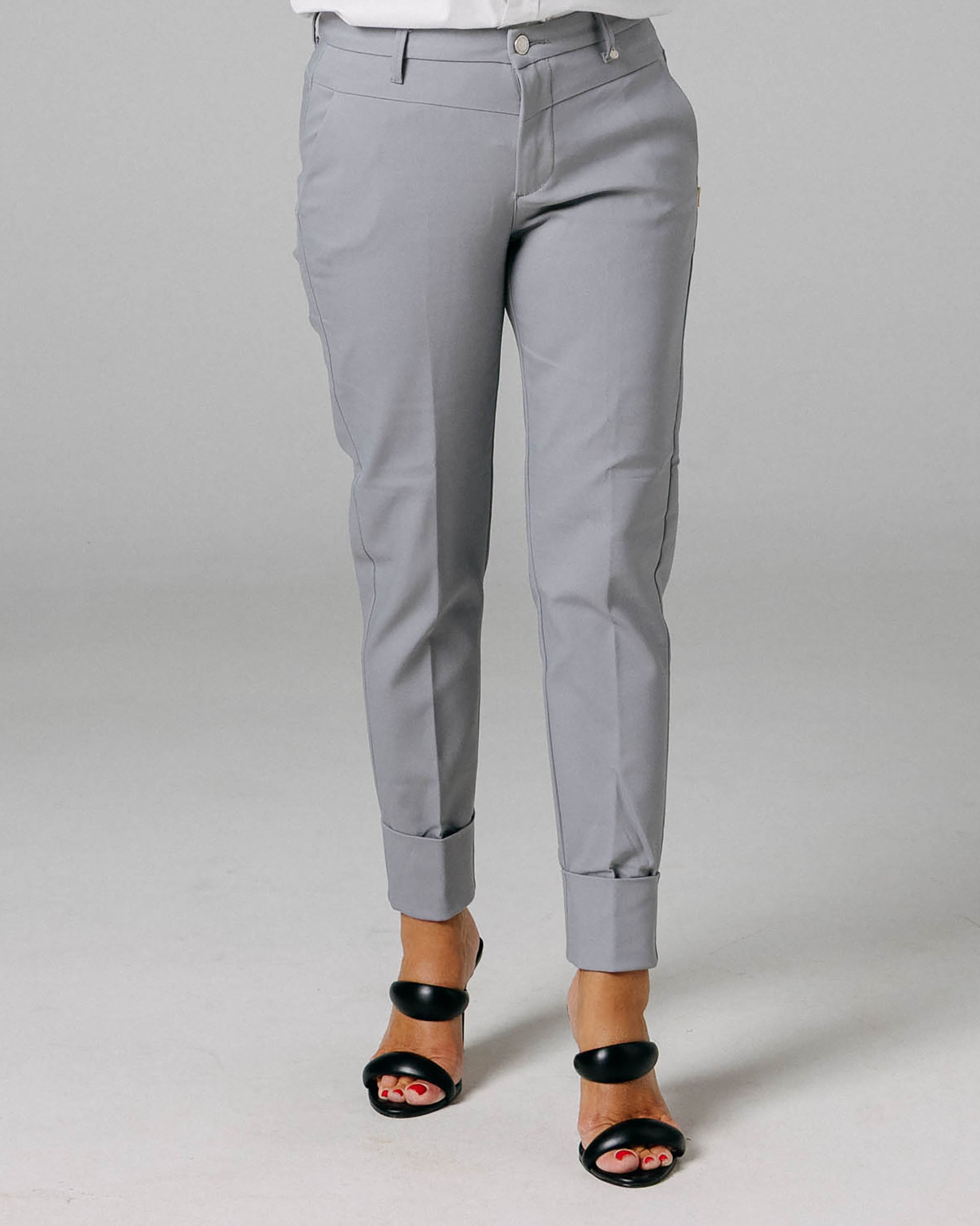 Dark Grey Ankle Chino Trousers | The Lola Secondary image