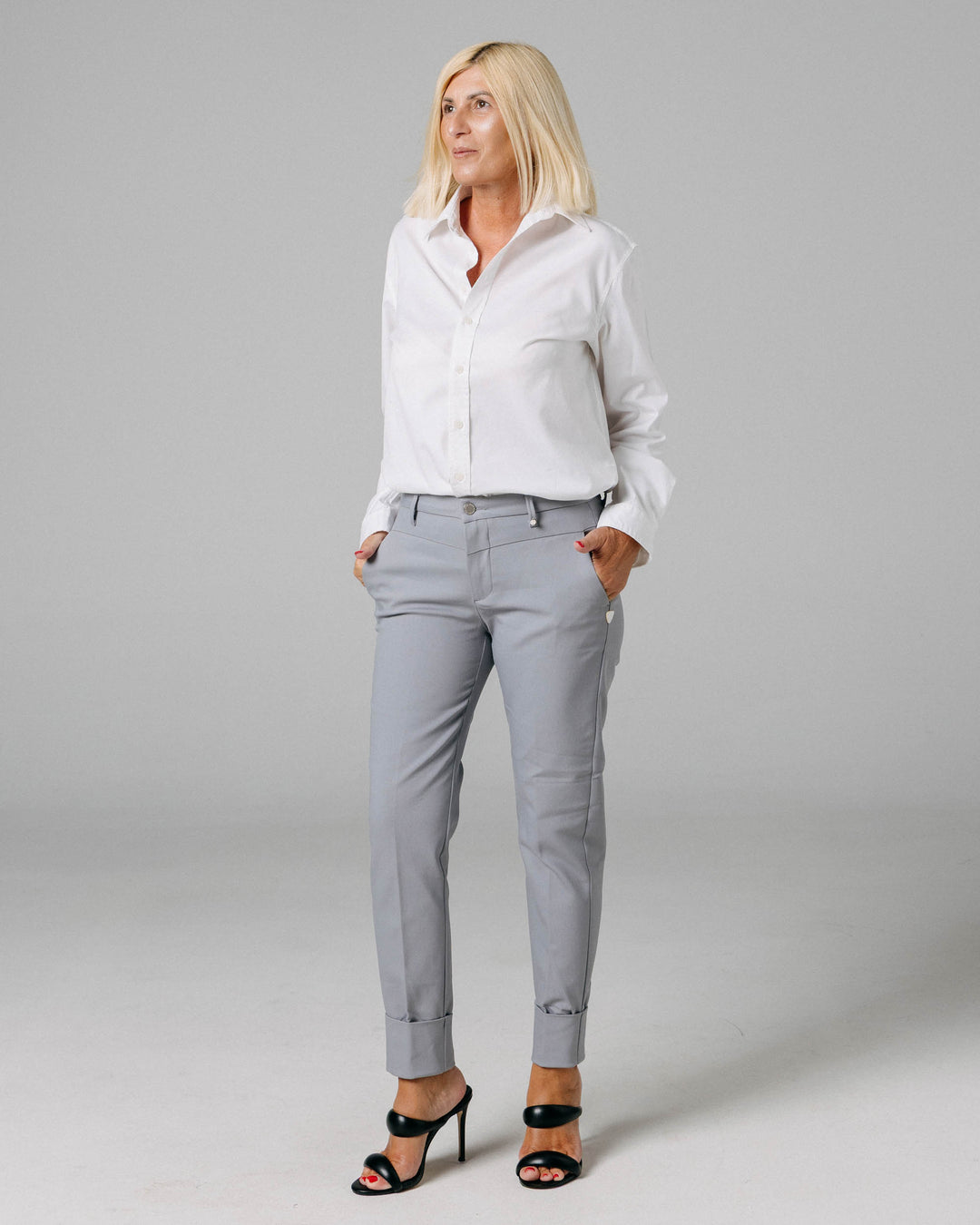 The Lola, Dark Grey Ankle Chino Trousers