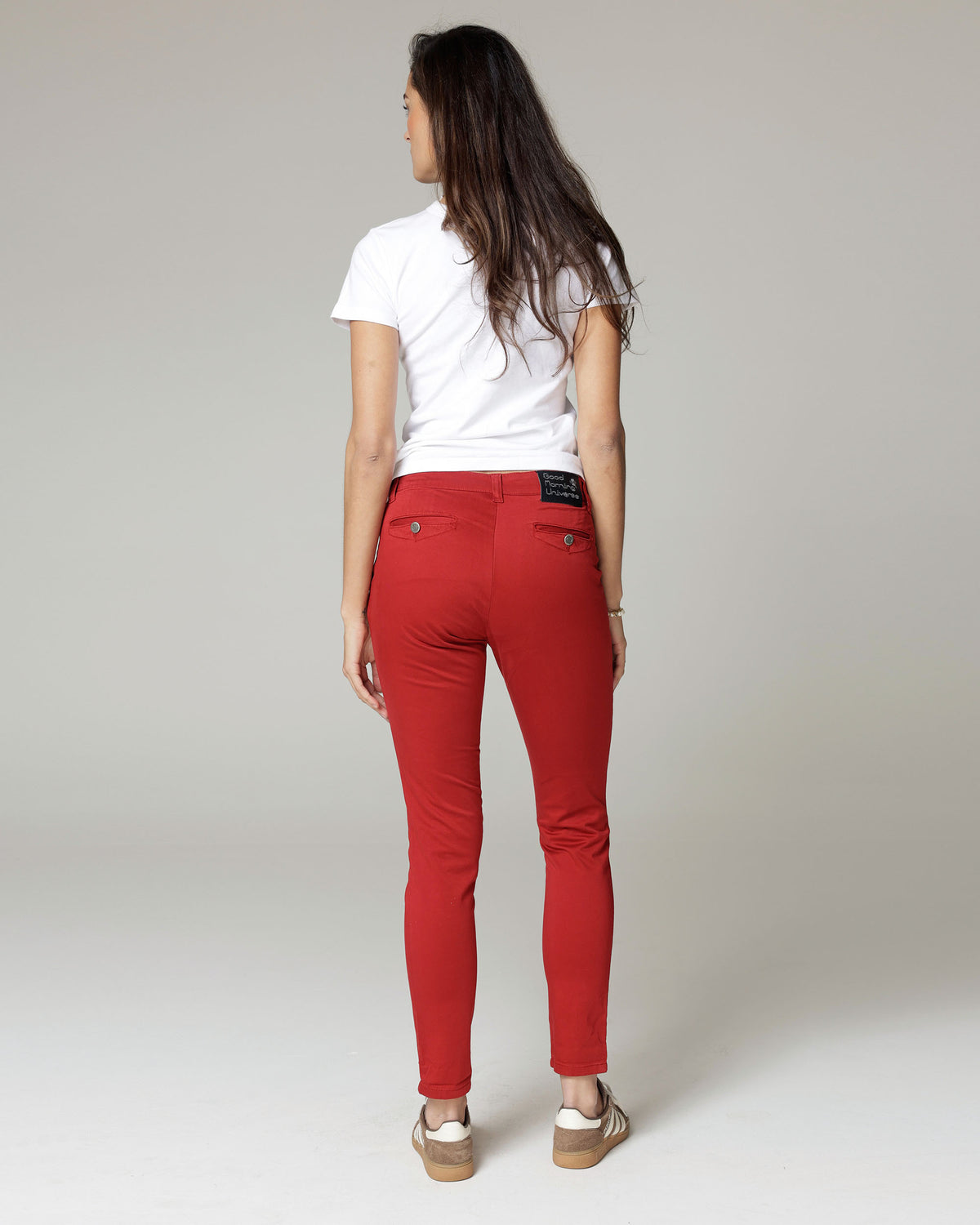 Dark Red Tapered Chinos, The Venice, back view