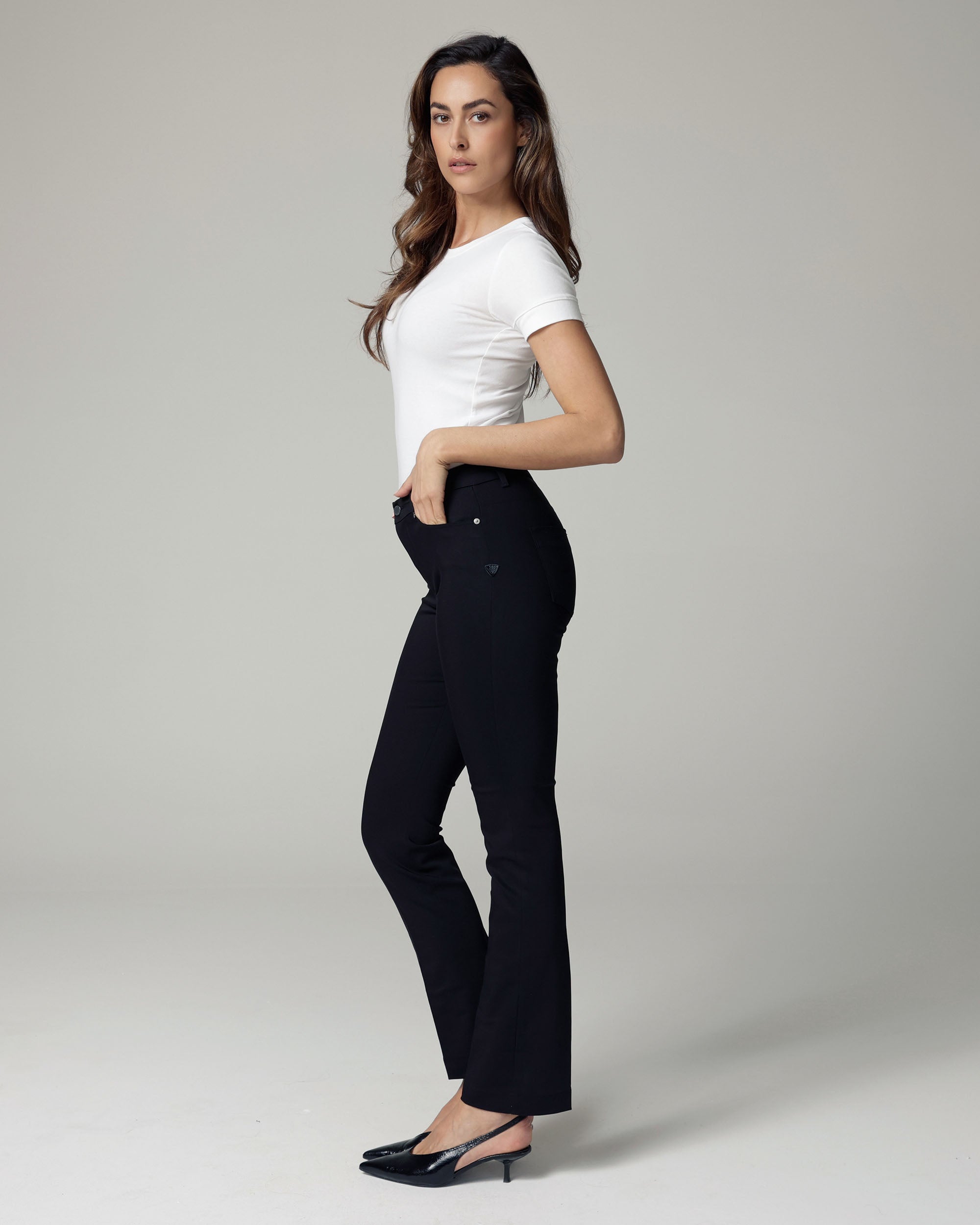 Black Bootcut Trousers | The Venezia Secondary image
