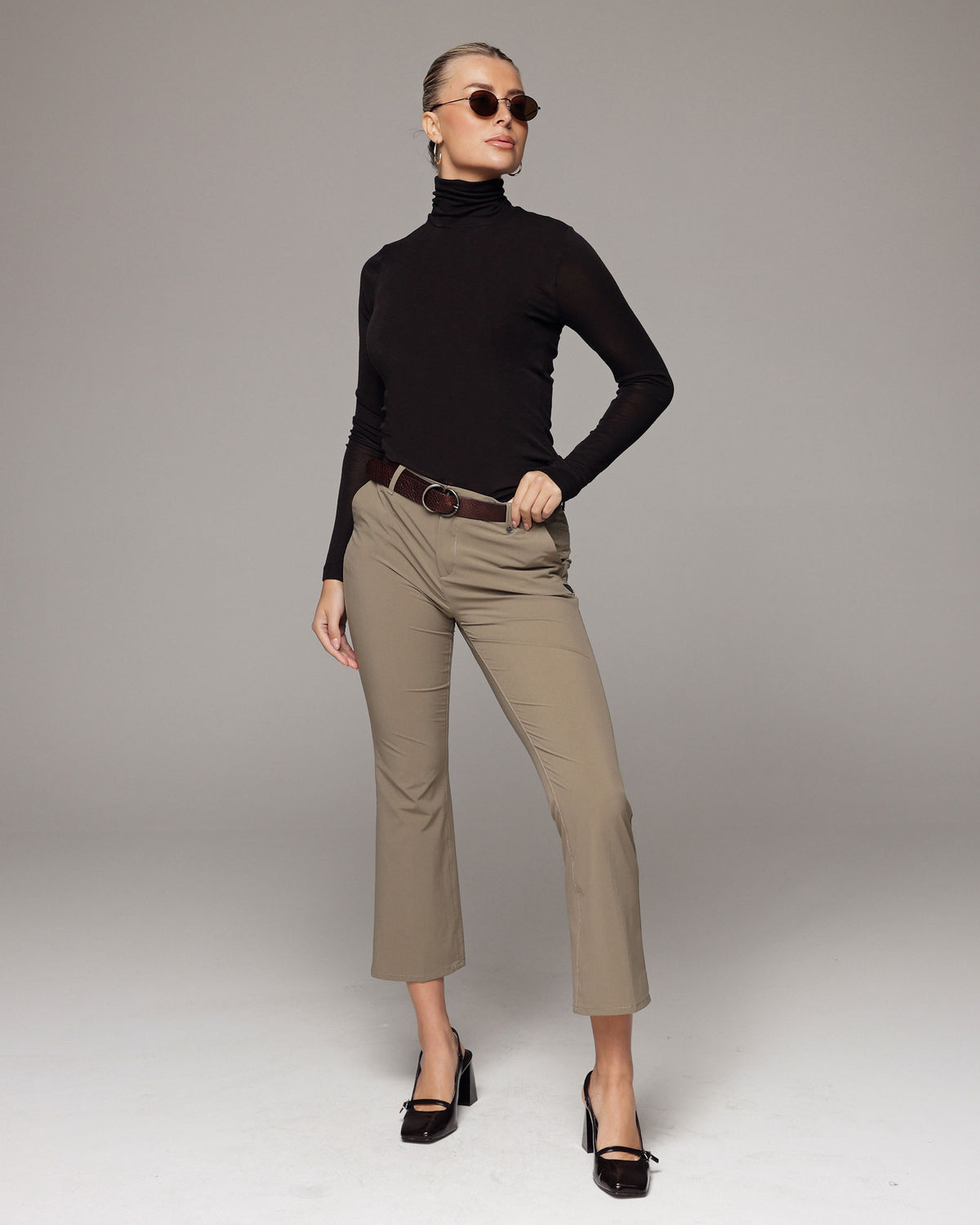 Stone Ankle Bootcut Trousers, The Lima, front view