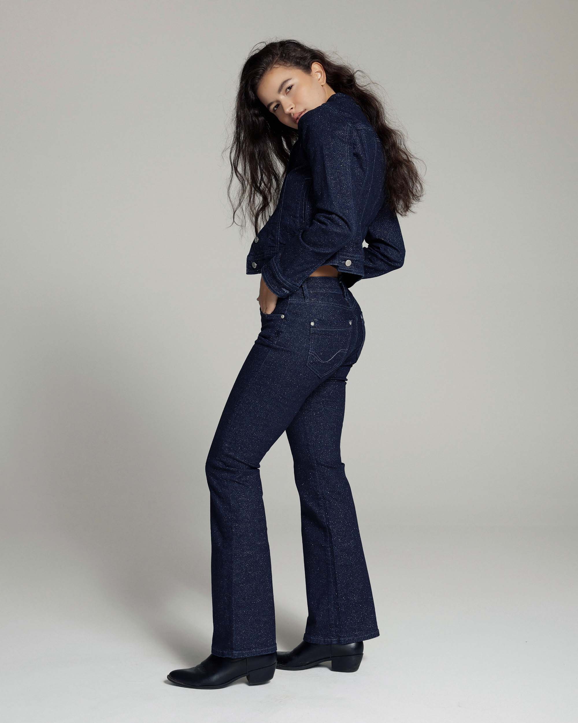 Shiny Indigo Denim Jacket | The Judy Secondary image