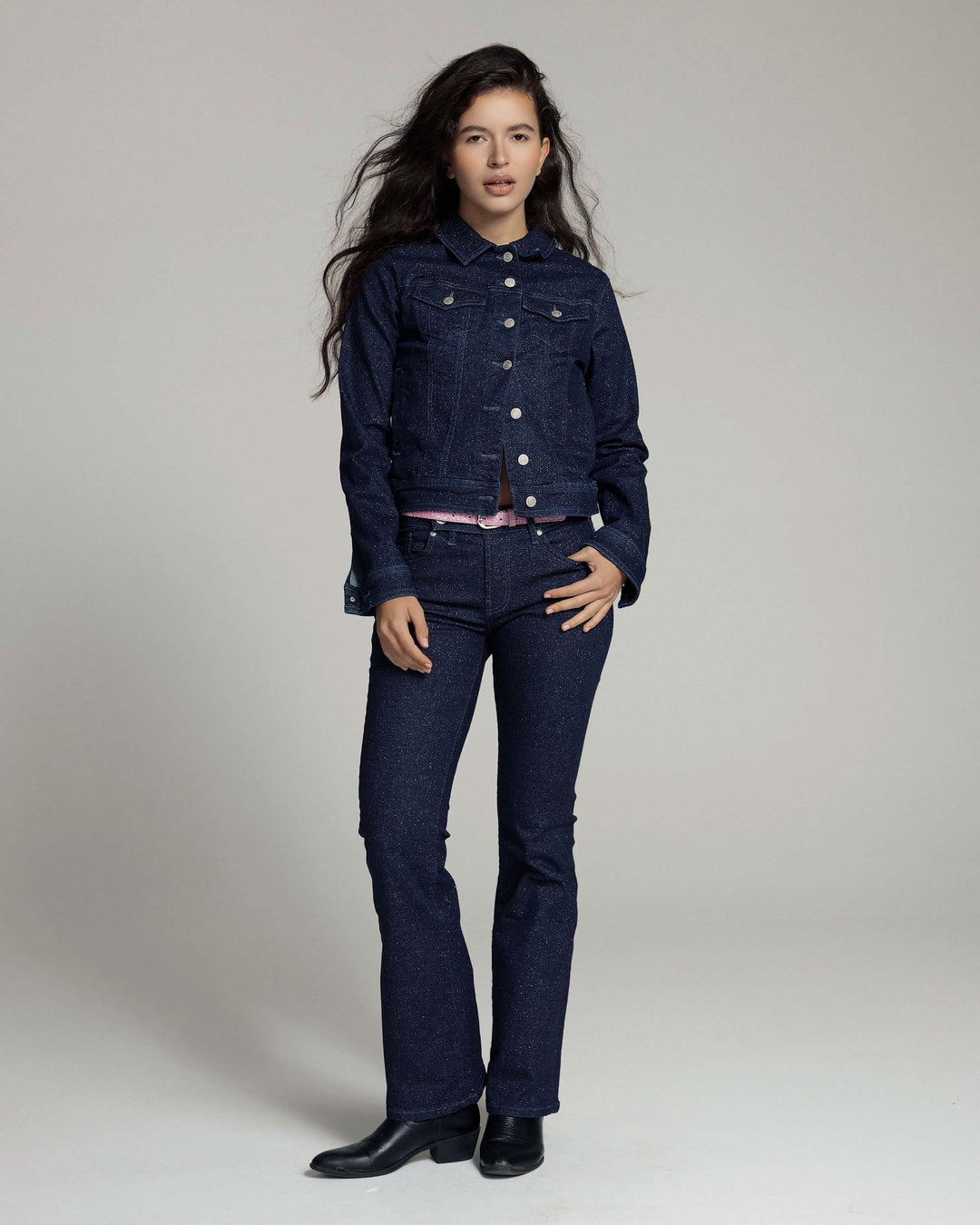 The Judy, Shiny Indigo Denim Jacket