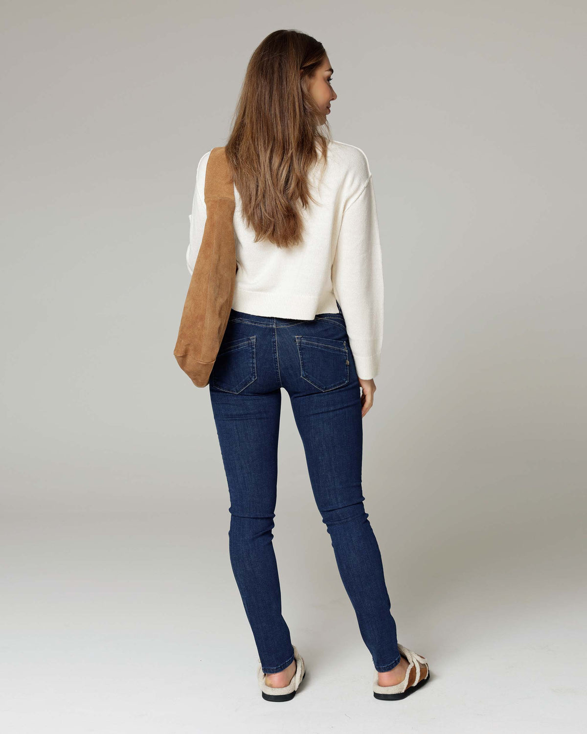 Dark Effect-Wash Skinny Jeans, The Verona, back view