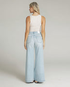 Bleached Blue Wide-Leg High-Rise Jeans | The Diba