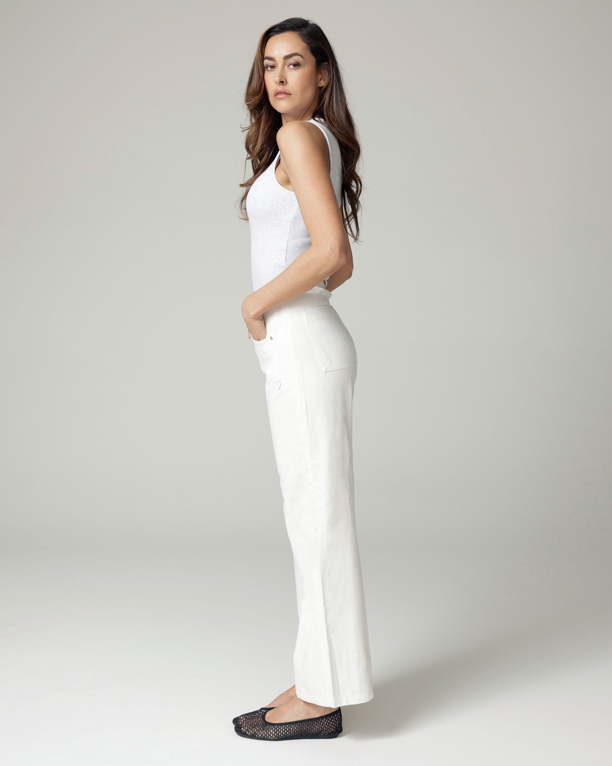 White Wide-Leg High-Rise Jeans | The Viola Secondary image