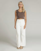 White Wide-Leg High-Rise Jeans | The Viola