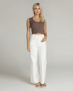 White Wide-Leg High-Rise Jeans | The Viola