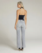Grey Flare Mid-Rise Jeans | The Luna