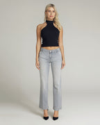 Grey Flare Mid-Rise Jeans | The Luna