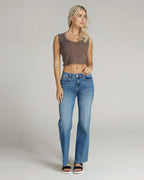 Light Vintage Blue Wide-Leg Mid-Rise Jeans | The Isa