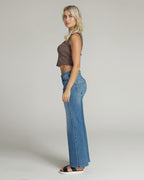 Light Vintage Blue Wide-Leg Mid-Rise Jeans | The Isa