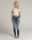 Mid-Blue Vintage-Effect Skinny Mid-Rise Jeans | The Manuela