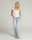 Bleached Blue Flare High-Rise Jeans | The Belly