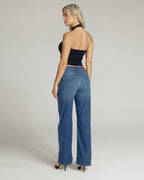 Mid-Blue Wide-Leg High-Rise Jeans | The Cherry