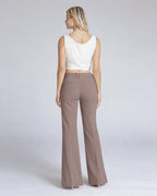 Beige Wide-Leg High-Rise Pants | The Atena