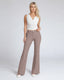 Beige Wide-Leg High-Rise Pants | The Atena