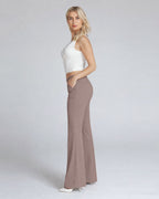 Beige Wide-Leg High-Rise Pants | The Atena