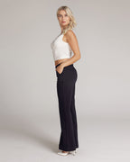 Navy Wide-Leg High-Rise Pants | The Atena