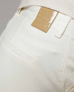 Bone White Wide-Leg Mid-Rise Trousers | The Atena