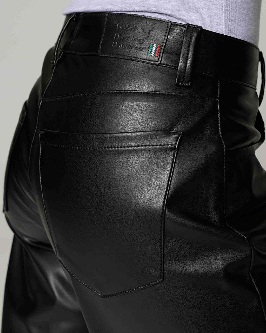 Black Faux Leather Wide-Leg | The Aida