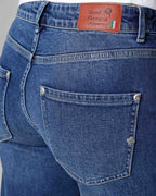 Mid-Blue Barrel-Leg Jeans | The Kristin