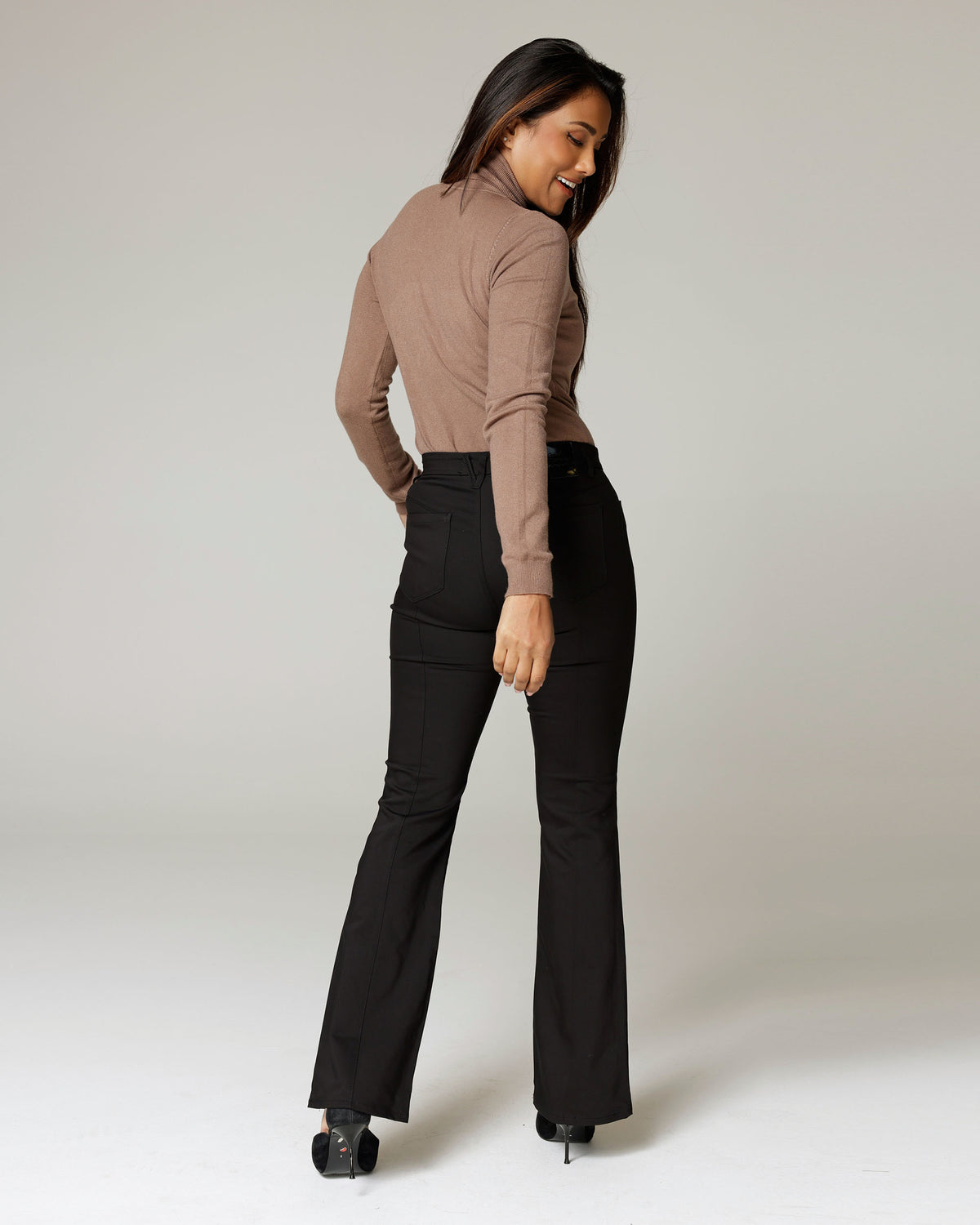 Black Tailored Trousers, The Donna, back view