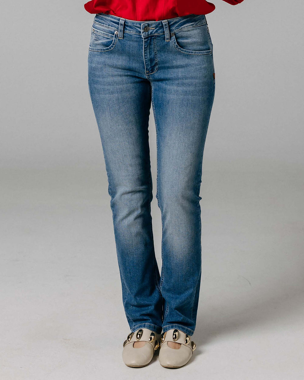 Medium Blue Straight Jeans | The Diamond