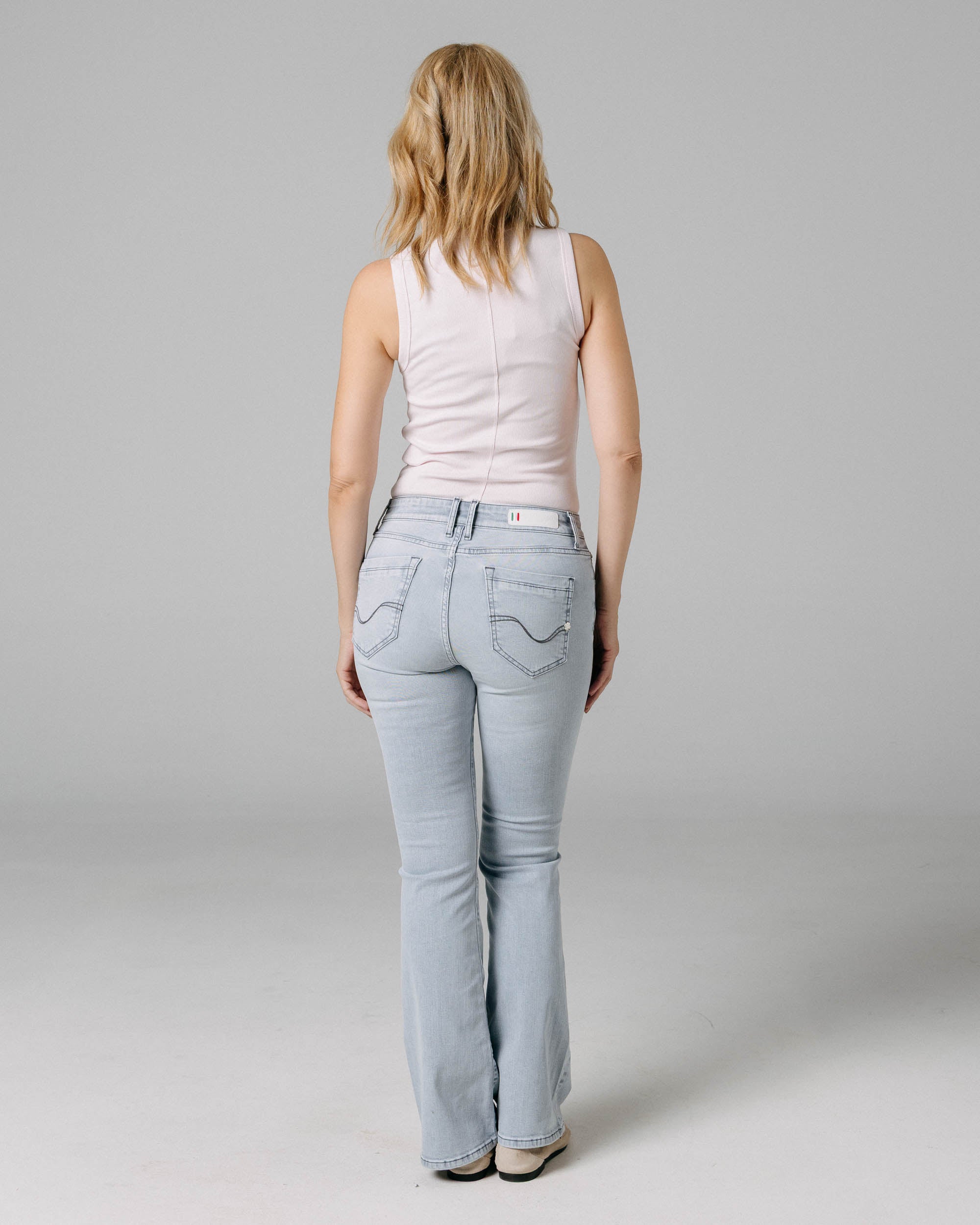 Light Blue Grey Straight Jeans | The Judy