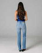 Medium Blue Light Wash Bootcut Jeans | The Belinda