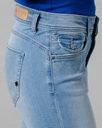 Medium Blue Light Wash Bootcut Jeans | The Belinda
