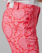 The Dolce | Pink Printed Flare Trousers