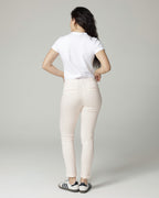 Ivory/Nude Printed Slim Pants | The Terry