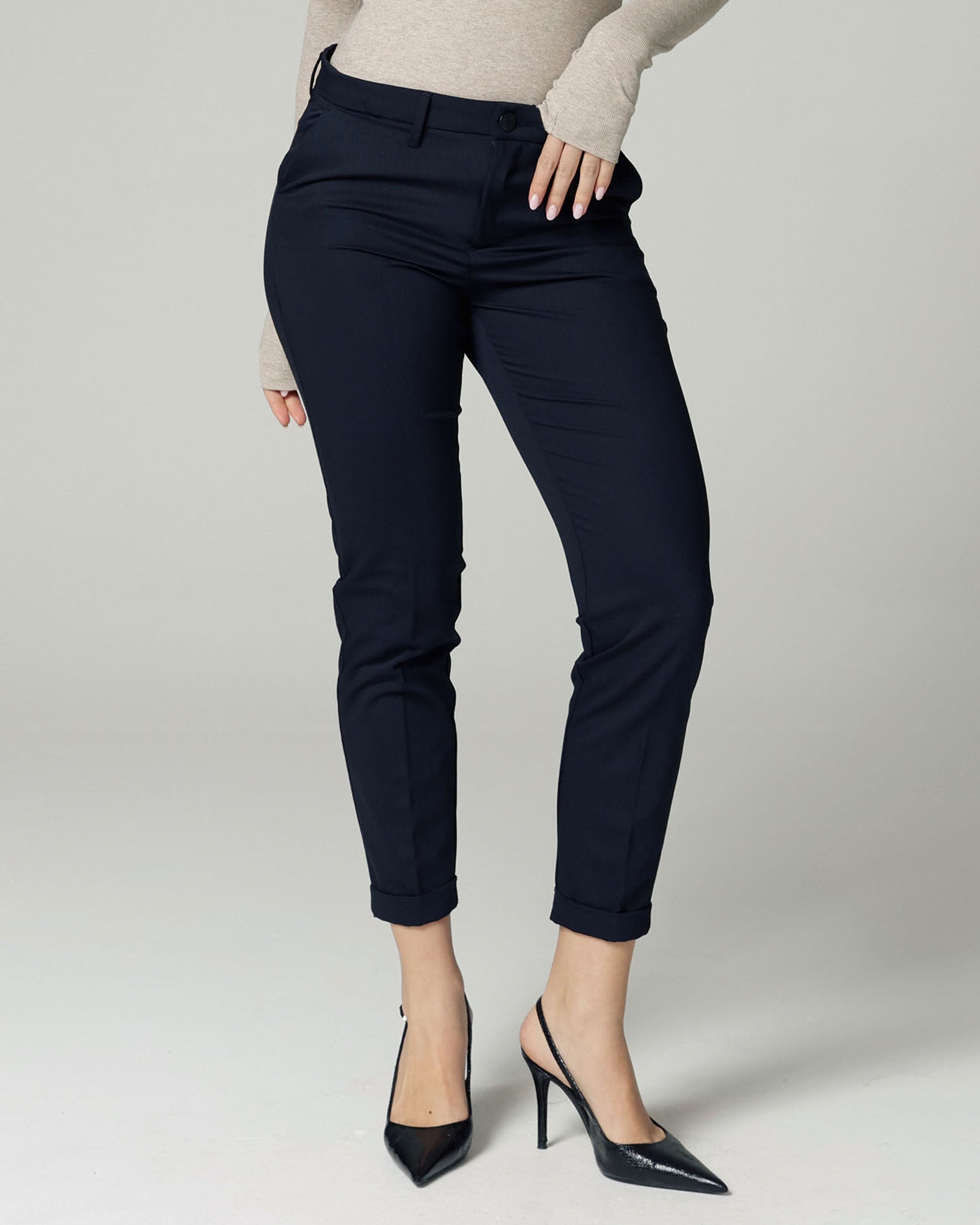 Navy Slim-Tapered Chinos | The Lea Secondary image