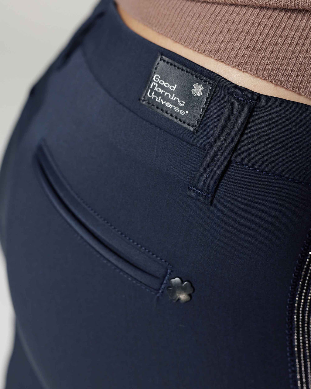 Navy Chino Trousers with Details | Lea Deco