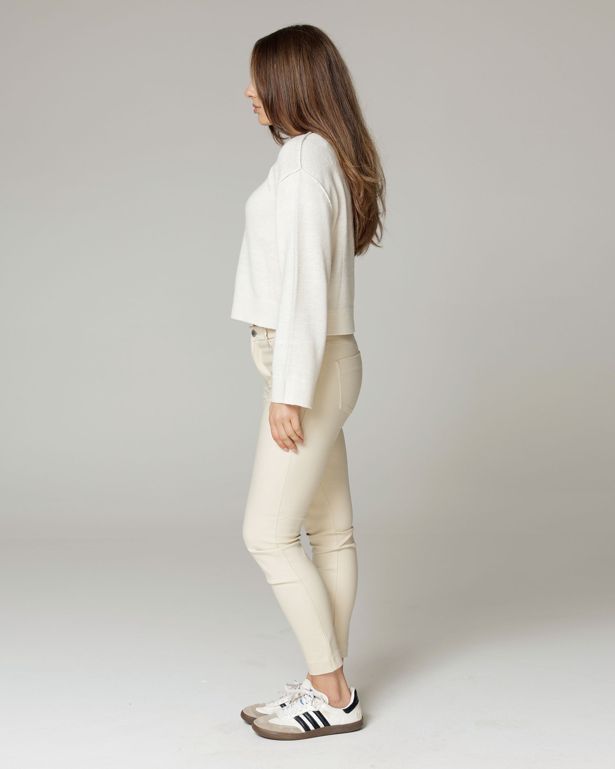 Cream Skinny Trousers | The Amara