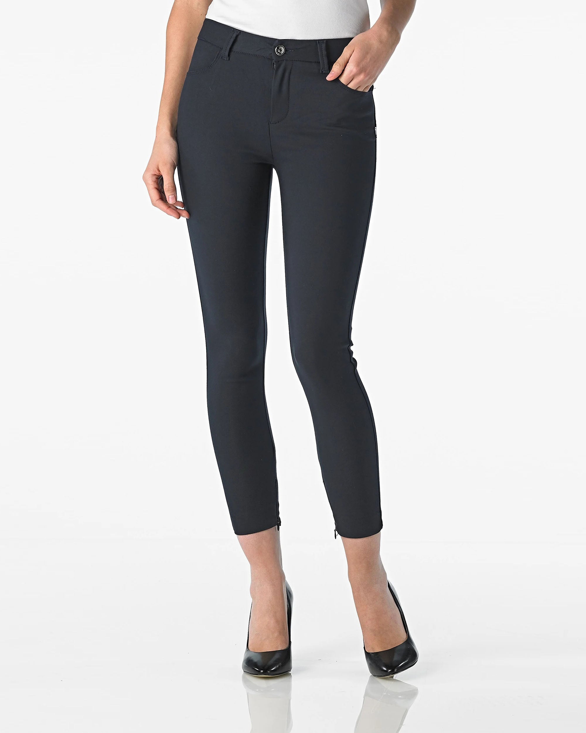 Navy Skinny Trousers | The Amara