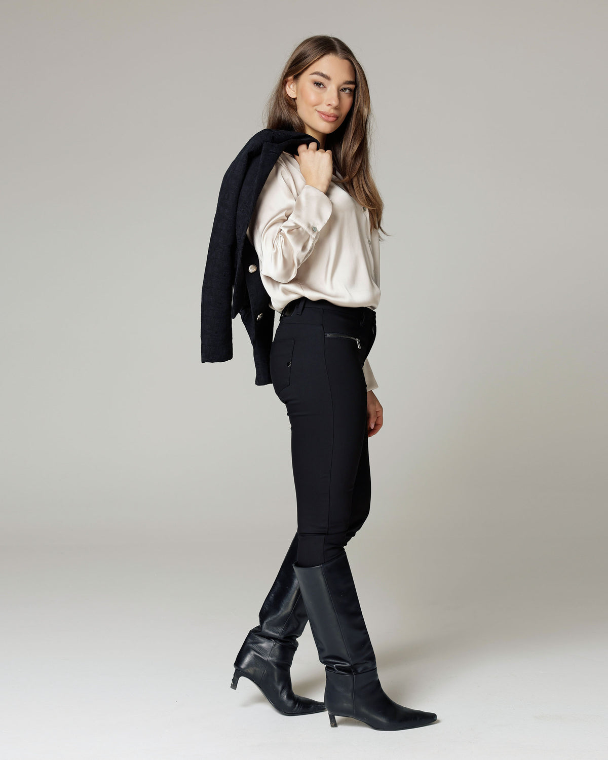 Black Skinny Trousers, The Elisa, side view