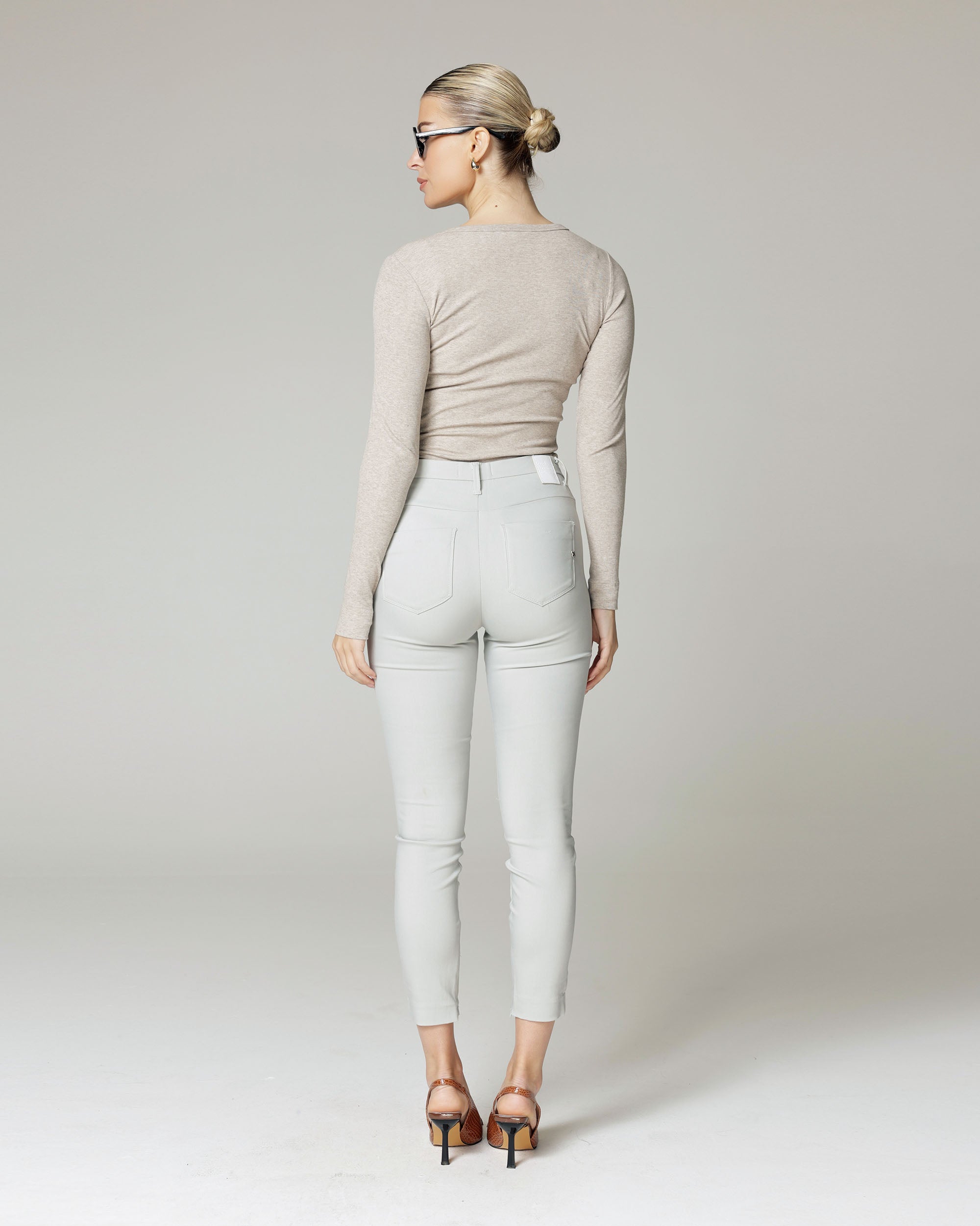 Silver Skinny Trousers | The Elisa