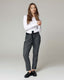 Salt-and-Pepper Tapered Pleated Pants | The Kim