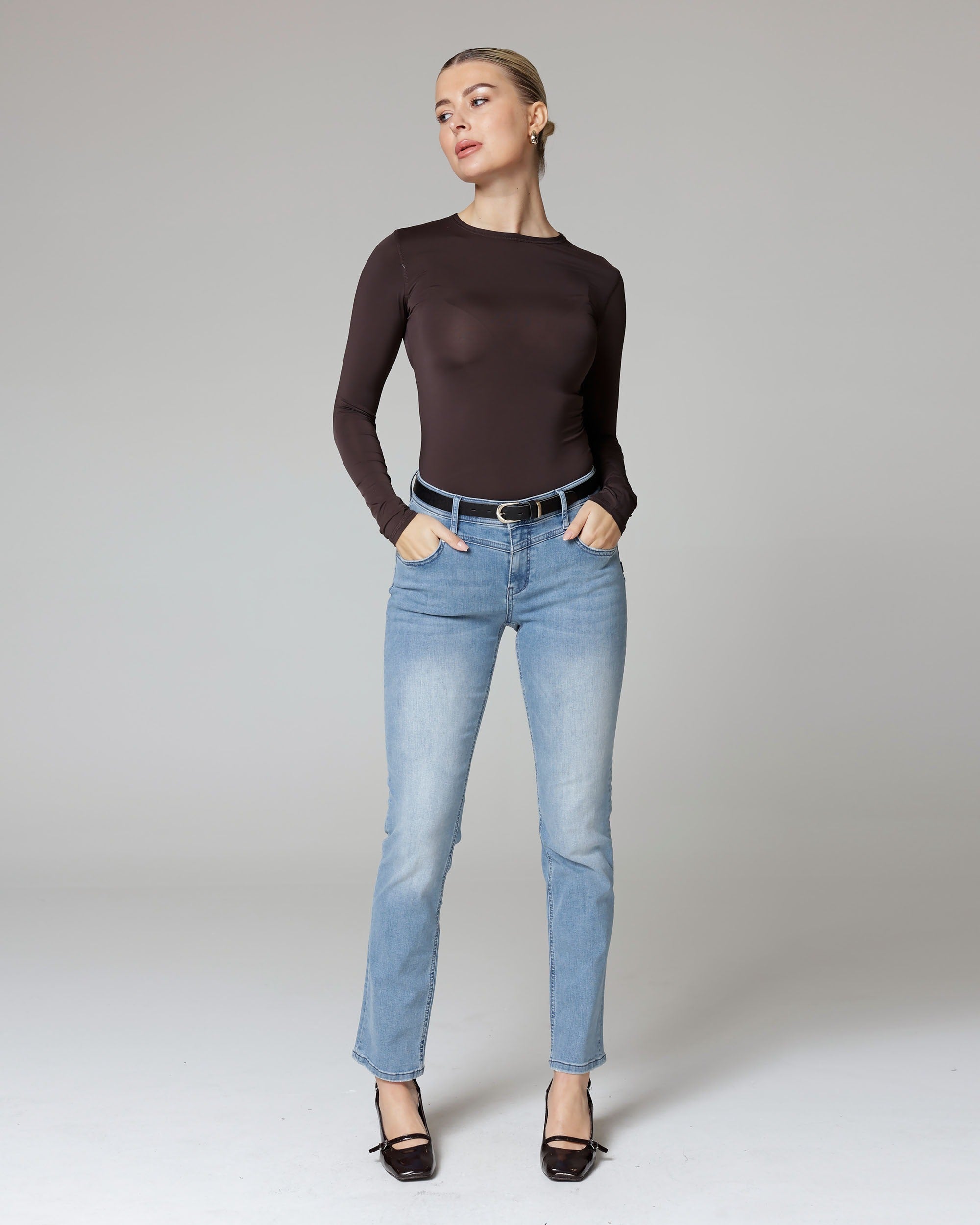 Light Blue Slim Straight Jeans | The Victoria Secondary image
